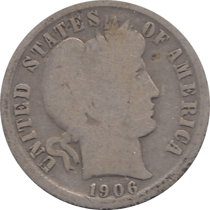 1906 SILVER DIME USA O - SILVER WORLD COINS - Cambridgeshire Coins
