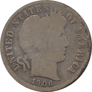 1906 SILVER DIME USA - SILVER WORLD COINS - Cambridgeshire Coins