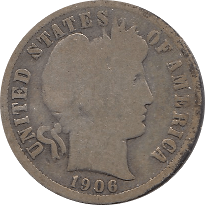 1906 SILVER DIME USA - SILVER WORLD COINS - Cambridgeshire Coins