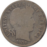 1906 SILVER DIME USA - SILVER WORLD COINS - Cambridgeshire Coins