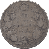 1906 SILVER FIFTY CENTS CANADA - WORLD SILVER COINS - Cambridgeshire Coins