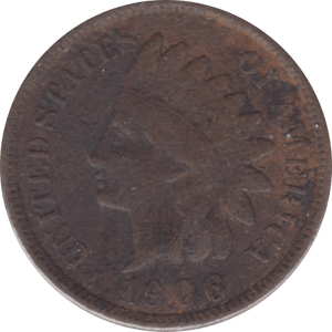 1906 SILVER ONE CENT USA - WORLD COINS - Cambridgeshire Coins
