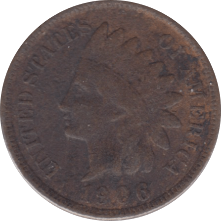 1906 SILVER ONE CENT USA - WORLD COINS - Cambridgeshire Coins