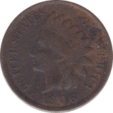 1906 SILVER ONE CENT USA - WORLD COINS - Cambridgeshire Coins