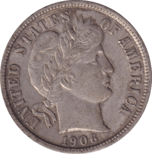 1906 SILVER ONE DIME USA - SILVER WORLD COINS - Cambridgeshire Coins
