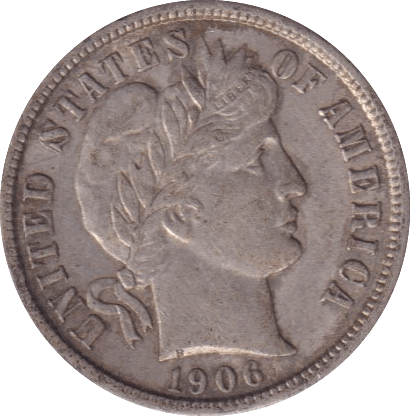 1906 SILVER ONE DIME USA - SILVER WORLD COINS - Cambridgeshire Coins
