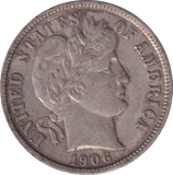 1906 SILVER ONE DIME USA - SILVER WORLD COINS - Cambridgeshire Coins