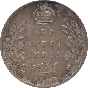 1906 SILVER ONE RUPEE INDIA - WORLD COINS - Cambridgeshire Coins