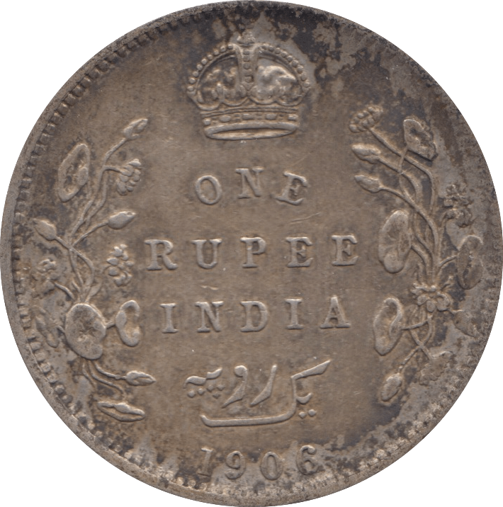 1906 SILVER ONE RUPEE INDIA - WORLD COINS - Cambridgeshire Coins