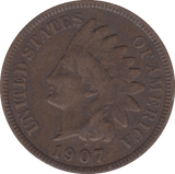 1907 1 CENT USA - WORLD COINS - Cambridgeshire Coins