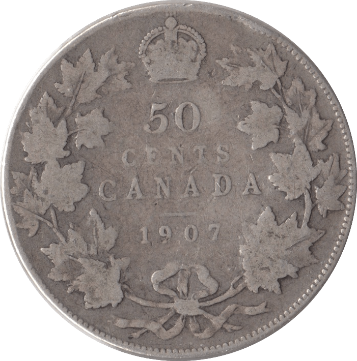 1907 CANADA 50 CENTS - WORLD COINS - Cambridgeshire Coins