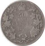 1907 CANADA 50 CENTS - WORLD COINS - Cambridgeshire Coins