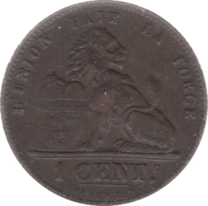 1907 CENT BELGIUM - WORLD COINS - Cambridgeshire Coins