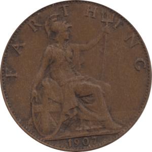 1907 FARTHING 2 ( VF ) 42 - Farthing - Cambridgeshire Coins