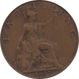 1907 FARTHING 2 ( VF ) 42 - Farthing - Cambridgeshire Coins