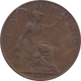 1907 FARTHING ( VF ) - Farthing - Cambridgeshire Coins