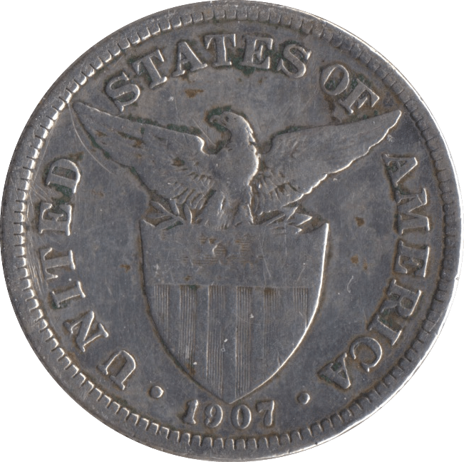 1907 FIFTY CENTAVOS PHILIPPINES - WORLD COINS - Cambridgeshire Coins