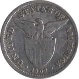 1907 FIFTY CENTAVOS PHILIPPINES - WORLD COINS - Cambridgeshire Coins