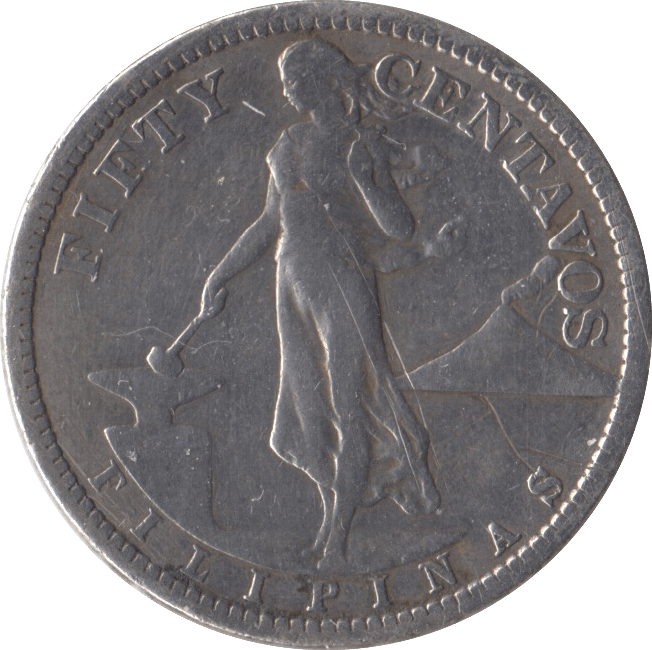1907 FIFTY CENTAVOS PHILIPPINES - WORLD COINS - Cambridgeshire Coins