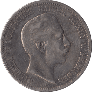 1907 GERMANY SILVER 5 MARK - SILVER WORLD COINS - Cambridgeshire Coins