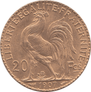 1907 GOLD 20 FRANCS FRANCE - Gold World Coins - Cambridgeshire Coins