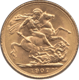 1907 GOLD SOVEREIGN ( AUNC ) - Sovereign - Cambridgeshire Coins
