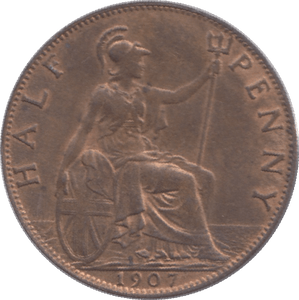 1907 HALFPENNY ( UNC ) - HALFPENNY - Cambridgeshire Coins
