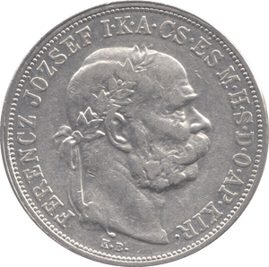 1907 HUNGARY SILVER 5 KORONA - SILVER WORLD COINS - Cambridgeshire Coins