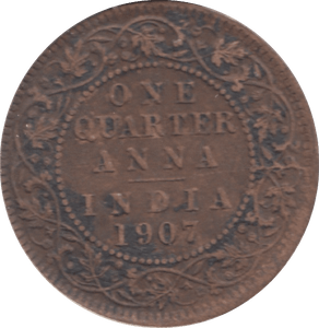 1907 INDIA 1/4 ANNA - WORLD COINS - Cambridgeshire Coins
