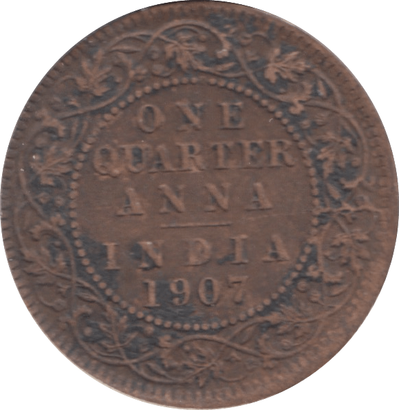 1907 INDIA 1/4 ANNA - WORLD COINS - Cambridgeshire Coins