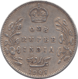1907 INDIAN SILVER ONE RUPEE - SILVER WORLD COINS - Cambridgeshire Coins