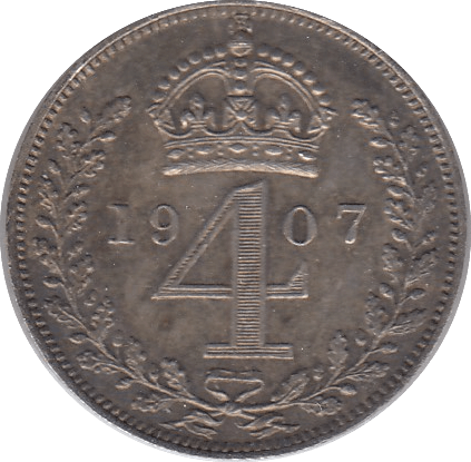 1907 MAUNDY FOURPENCE ( UNC ) - Maundy Coins - Cambridgeshire Coins