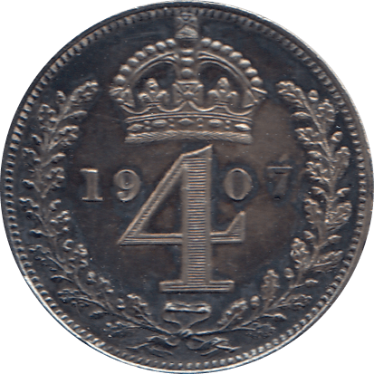 1907 MAUNDY FOURPENCE ( UNC ) - Maundy Coins - Cambridgeshire Coins