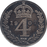 1907 MAUNDY FOURPENCE ( UNC ) - Maundy Coins - Cambridgeshire Coins