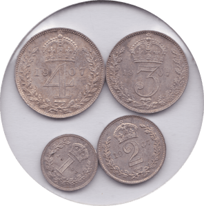 1907 MAUNDY SET EDWARD VII - Maundy Set - Cambridgeshire Coins