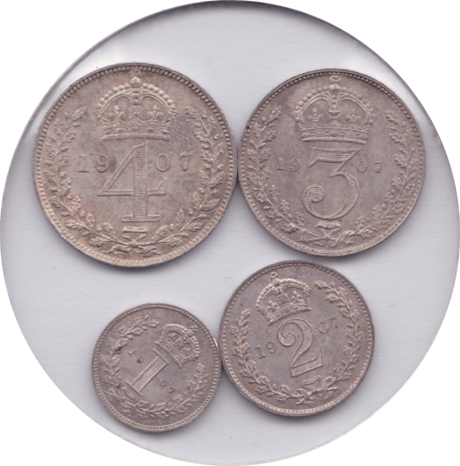1907 MAUNDY SET EDWARD VII - Maundy Set - Cambridgeshire Coins