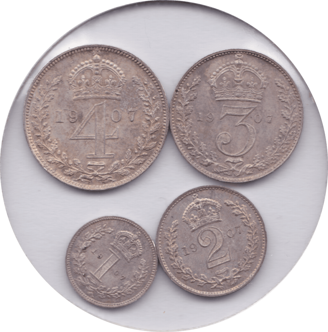 1907 MAUNDY SET EDWARD VII - Maundy Set - Cambridgeshire Coins