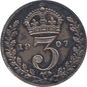 1907 MAUNDY THREEPENCE ( UNC ) - Maundy Coins - Cambridgeshire Coins