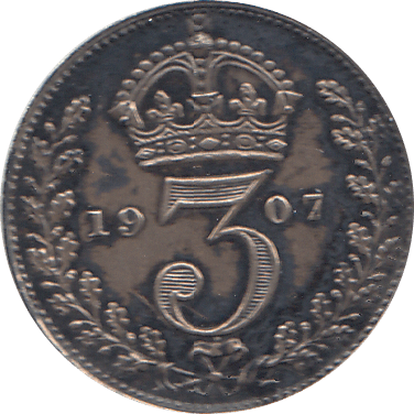 1907 MAUNDY THREEPENCE ( UNC ) - Maundy Coins - Cambridgeshire Coins