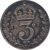 1907 MAUNDY THREEPENCE ( UNC ) - Maundy Coins - Cambridgeshire Coins