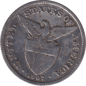 1907 SILVER 50 CENTAVOS PHILIPPINES - SILVER WORLD COINS - Cambridgeshire Coins