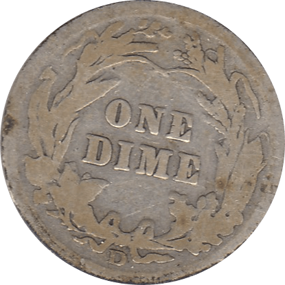 1907 SILVER DIME USA D - SILVER WORLD COINS - Cambridgeshire Coins