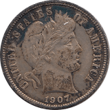 1907 SILVER DIME USA - SILVER WORLD COINS - Cambridgeshire Coins