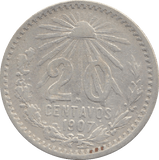 1907 SILVER MEXICO 20 CENTAVOS - SILVER WORLD COINS - Cambridgeshire Coins