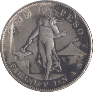 1907 SILVER ONE PESO PHILIPPINES - SILVER WORLD COINS - Cambridgeshire Coins