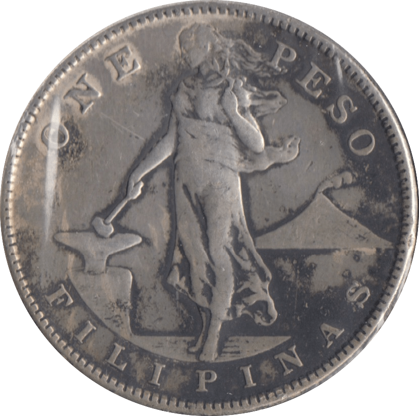 1907 SILVER ONE PESO PHILIPPINES - SILVER WORLD COINS - Cambridgeshire Coins