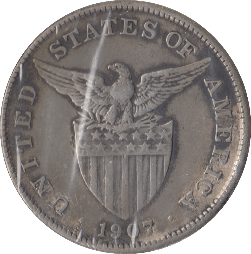 1907 SILVER ONE PESO PHILIPPINES - SILVER WORLD COINS - Cambridgeshire Coins