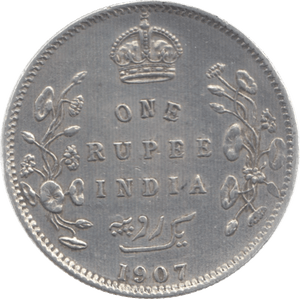 1907 SILVER ONE RUPEE INDIA - WORLD SILVER COINS - Cambridgeshire Coins