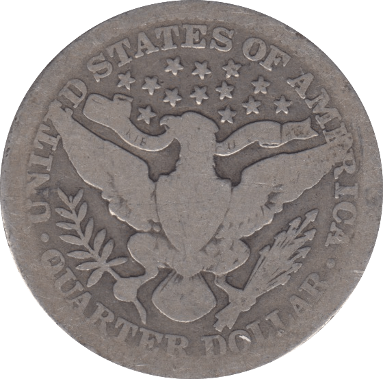 1907 SILVER QUARTER DOLLAR USA - SILVER WORLD COINS - Cambridgeshire Coins