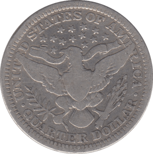 1907 SILVER QUARTER DOLLAR USA - SILVER WORLD COINS - Cambridgeshire Coins